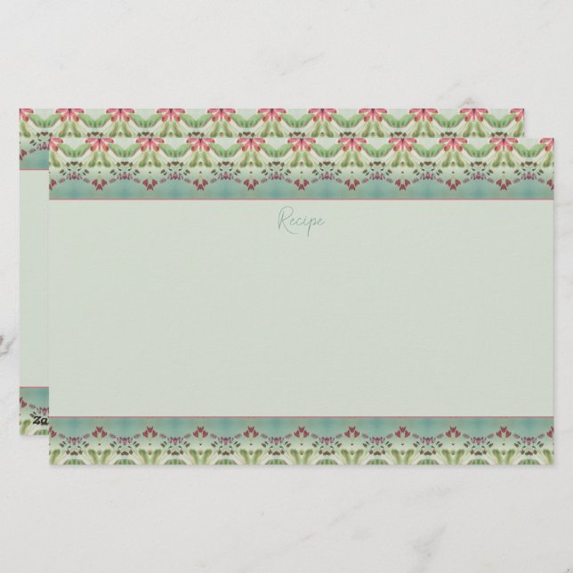 Elegant Floral Pattern Trimmed Stationery (Front/Back)
