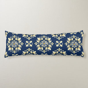 Elegant Floral Pattern with Golden Accents Body Cushion