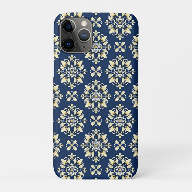 Elegant Floral Pattern with Golden Accents Case-Mate iPhone Case (Back)