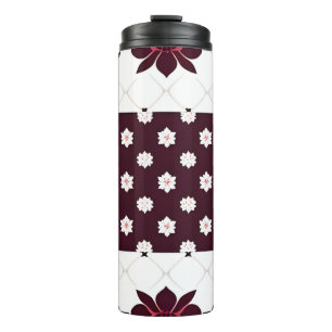 Elegant Floral Pattern with Lotus and Blossom Thermal Tumbler