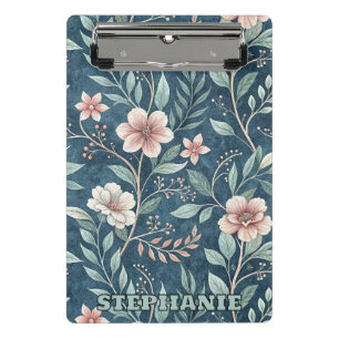 Elegant Floral Pattern with Pink & Cream Blossoms Mini Clipboard