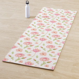 Elegant Floral Pattern with Pink Peonies and Lilie Yoga Mat