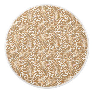 Elegant Floral Pattern with Red and Blue Leaves Ce Ceramic Knob