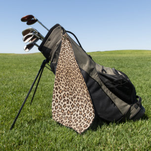 Elegant Floral Pattern with Red and Blue Leaves Go Golf Towel