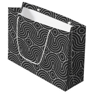 Elegant Floral Pattern with Red and Blue Leaves La Large Gift Bag