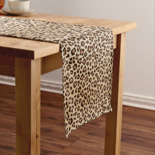 Elegant Floral Pattern with Red and Blue Leaves Sh Short Table Runner