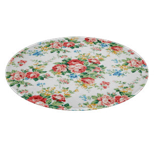 Elegant Floral Pattern with Rose Design Element Cutting Board