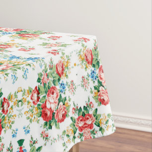 Elegant Floral Pattern with Rose Design Element Tablecloth