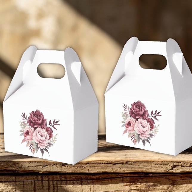 Elegant Floral Peony Watercolor Wedding Party Favour Box (Creator Uploaded)