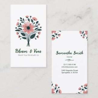 Elegant Floral Personalise Business Card