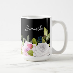 Elegant Floral Personalised  Coffee Mug