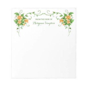Elegant Floral Personalised From the Desk of Notepad