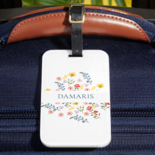 Elegant Floral Personalised Luggage Tag