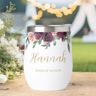 Elegant Floral Personalised Maid of Honour