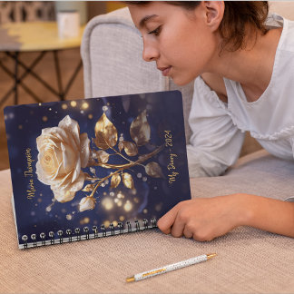 Elegant Floral Personalised Name Notebook