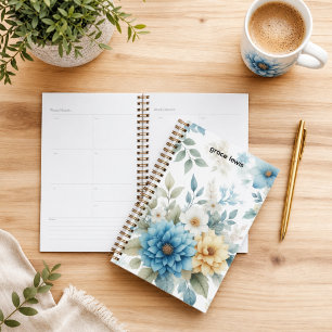 Elegant Floral Personalised Office Planner