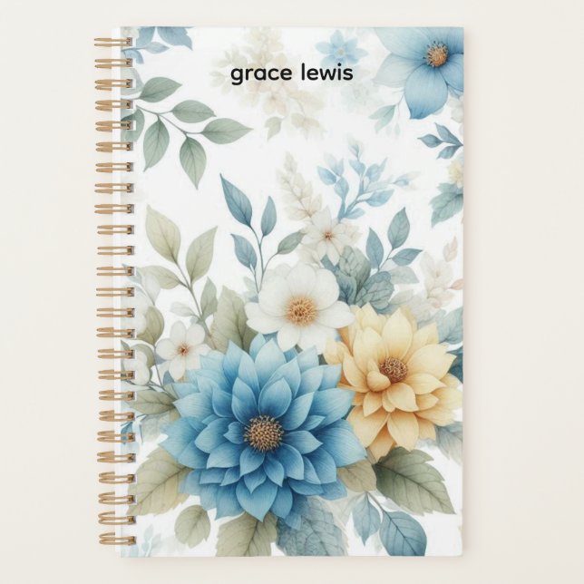 Elegant Floral Personalised Office Planner (Front)