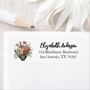 Elegant Floral Personalised Return Address Label