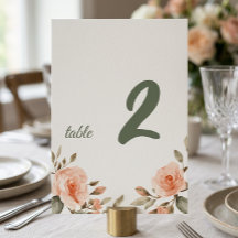 Elegant Floral Personalised Table Number Sign