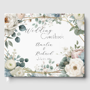 Elegant Floral Personalised Wedding Guestbook