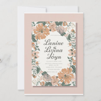 Elegant Floral Personalised Wedding Invitation