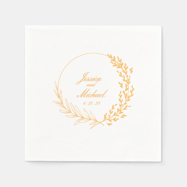elegant floral personalised wedding napkins (Front)