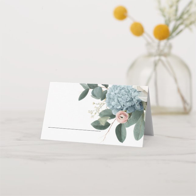 Elegant Floral Personalised Wedding  Place Card (Front)