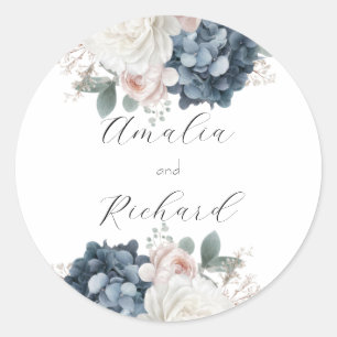 Elegant Floral Personalised Wedding Sticker
