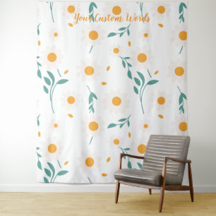 Elegant Floral Personalised Words Tapestry