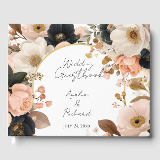 Elegant Floral Personalized Wedding Guestbook