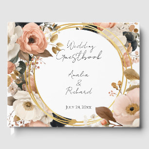 Elegant Floral Personalized Wedding Guestbook