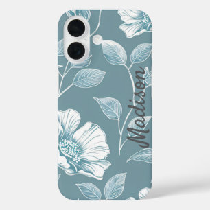  Elegant Floral Phone Case with Name