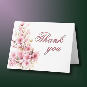 Elegant Floral Photo Any Year Birthday  Thank You Card