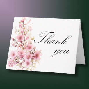 Elegant Floral Photo Any Year Birthday  Thank You Card