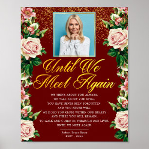 Elegant Floral Photo Elegant Funeral Poem Sign