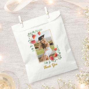 Elegant Floral Photo Graduation Favour Bag