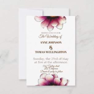 Elegant, Floral Photo Wedding Invitation