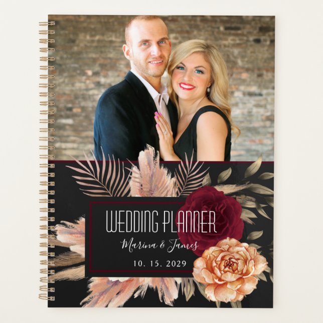 Elegant Floral Photo Wedding Planner (Front)