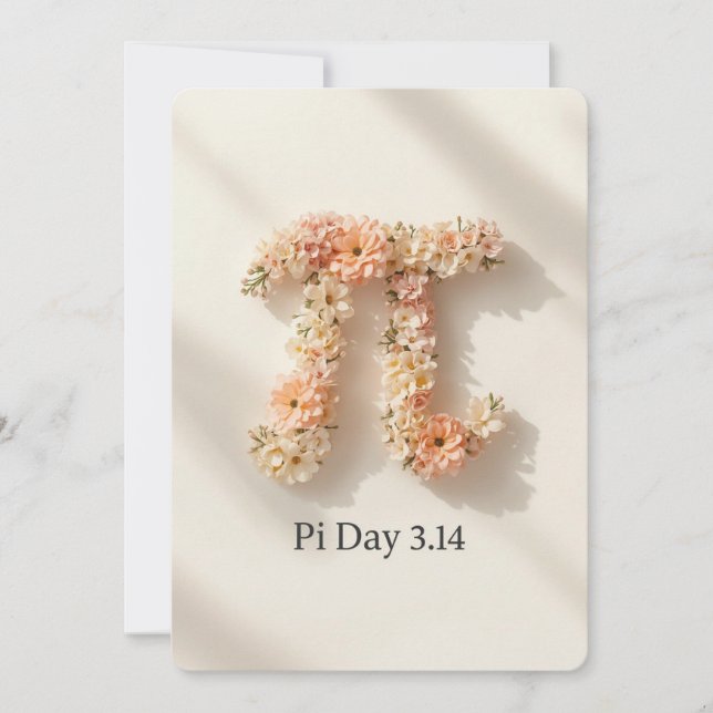Elegant Floral Pi Day Invitation (Front)