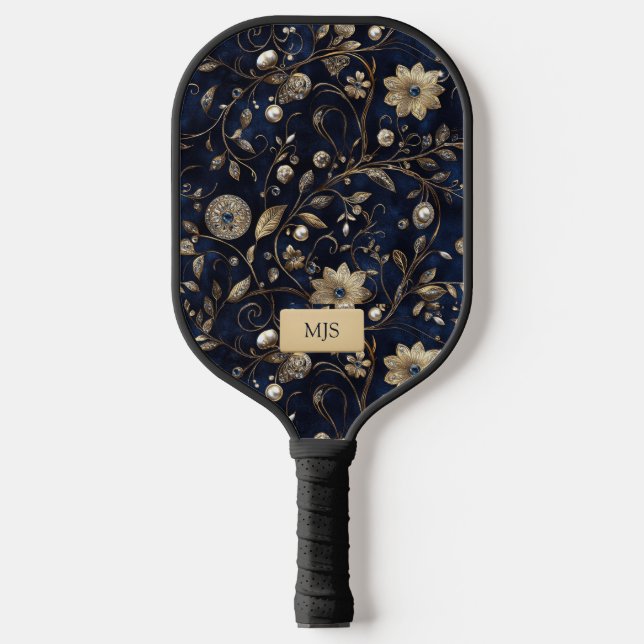 Elegant Floral Pickleball Paddle (Front)