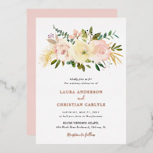 Elegant Floral Pink Blush Wedding Rose Gold