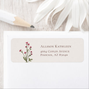 Elegant Floral Pink Bridal Shower Address Label