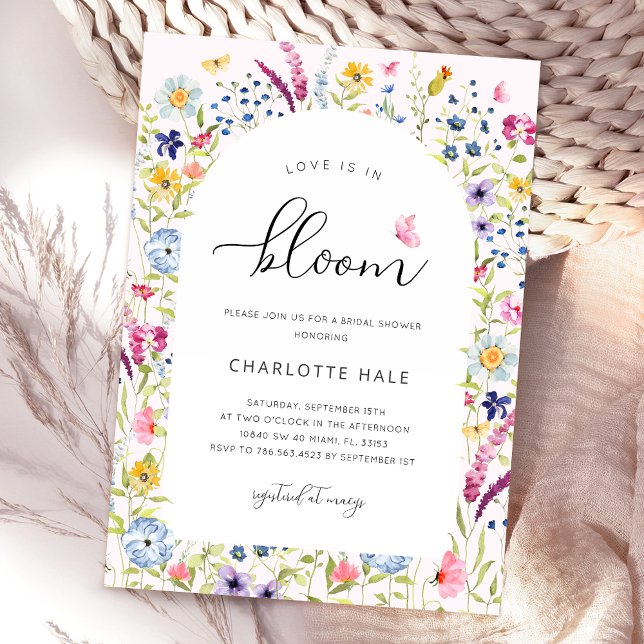 Elegant Floral Pink Bridal Shower Invitation (Creator Uploaded)