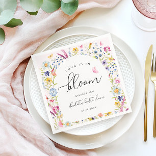 Elegant Floral Pink Bridal Shower Napkin