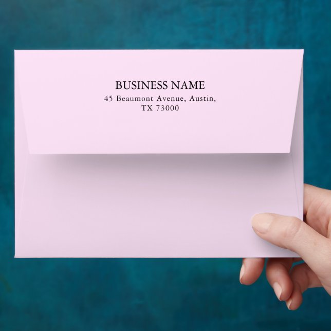 Elegant Floral Pink Business Address Envelope (Hand)
