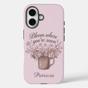 Elegant Floral Pink iPhone 16 Case
