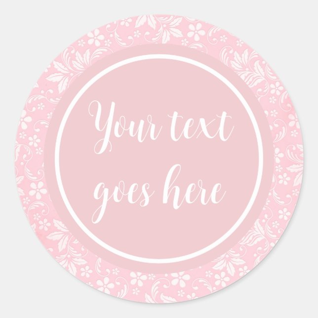 Elegant Floral Pink Frame: For Every Occasion  Classic Round Sticker (Front)