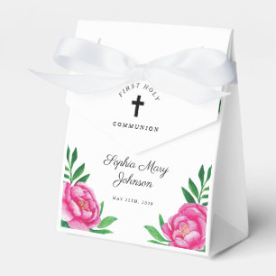 Elegant Floral Pink Girl First Communion  Favour Box
