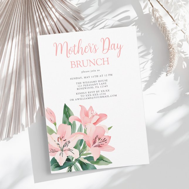 Elegant Floral Pink Mother's Day Brunch Invitation (Creator Uploaded)
