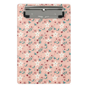 Elegant Floral Pink Pattern Home Mini Clipboard